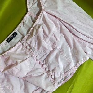 Square neckline cropped blouse